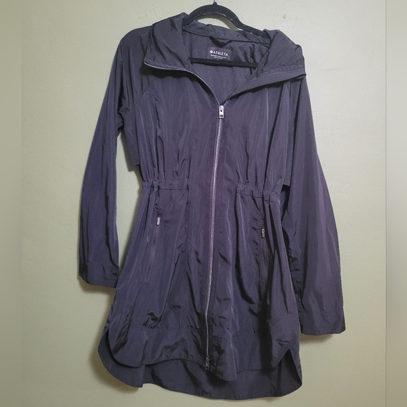 Athleta Jackets & Blazers - Athleta Hooded Zip Front Lightweight Trench Jacket Purple Size Small